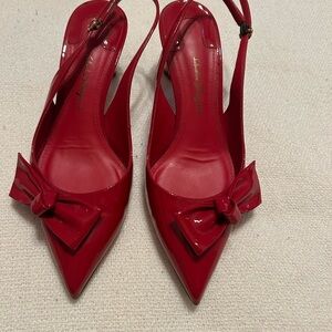 Salvatore Ferragamo Glossy Red Bow Heels